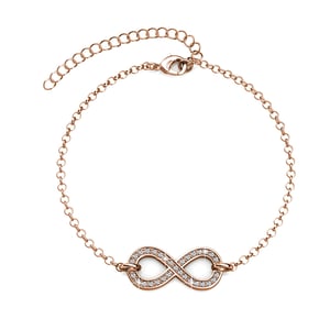 Infinity Eight Armbanden - Roségoud en Kristal