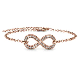 Infinity Eight Armbanden - Roségoud en Kristal