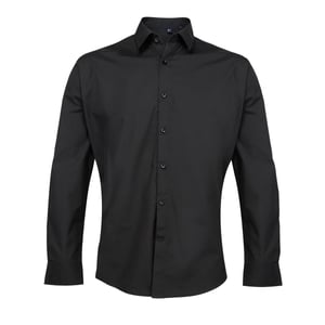Premier Heren Supreme Poplin Formeel Overhemd (Zwart)