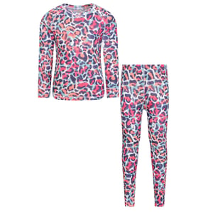 Mountain Warehouse Base Layer Set met dierenprint voor kinderen/Kids Talus (Helder Roze)