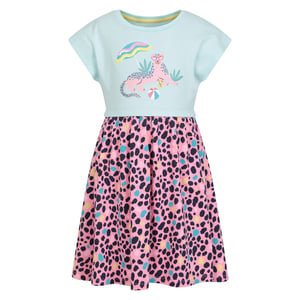 Mountain Warehouse Jurk van organisch katoen met luipaardprint voor meisjes (Lichtblauw)