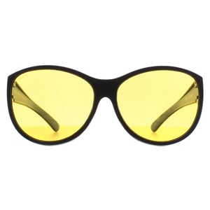 Montana Butterfly Womens Mat Zwart Geel Gepolariseerd FO8 Fit Over Glasses Night Driving Sunglasses