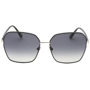 Tom Ford Claudia-02 Smoke gepolariseerde lens glanzende zwarte zonnebril