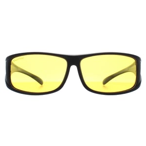 Montana Rechthoek Unisex Mat Zwart Geel Gepolariseerd FO5 Fit Over Bril Nacht Rijden Zonnebril