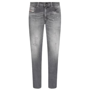 Diesel 1979 Sleenker rafelige grijze vervaagde denimjeans