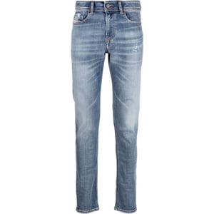 Diesel 1979 Sleenker effen lichtblauwe vervaagde denimjeans