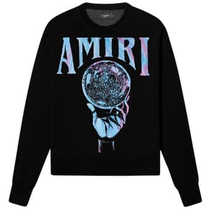 Amiri Crystal Ball Design zwarte gebreide trui