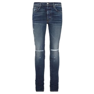 Amiri Slim Fit Slash Deep Klassieke blauwe denimjeans
