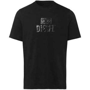 Diesel groot blok D monotoon logo zwart T-shirt