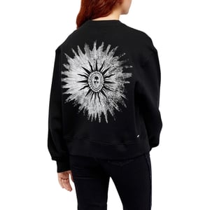 Amiri Sun-afbeelding op het zwarte sweatshirt aan de achterkant