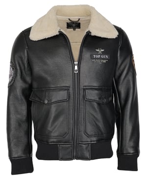 Top Gun imitatieleren jas TG20213035 met imitatiebontkraag