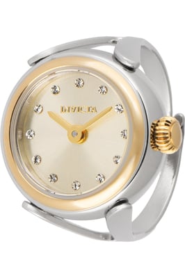 Invicta Mini 48576 Dames Horloge - Quartz Uurwerk - Roestvrij Staal met gouden Wijzerplaat - 17mm