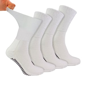 4-Pack Bamboe Diabetessokken met Grip voor Mannen en Vrouwen