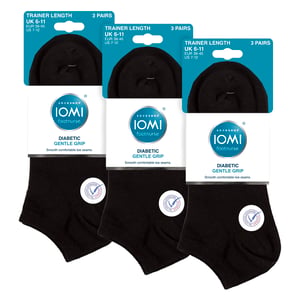 9-pack heren diabetes trainer sokken | Niet-elastische extra brede enkelsokken