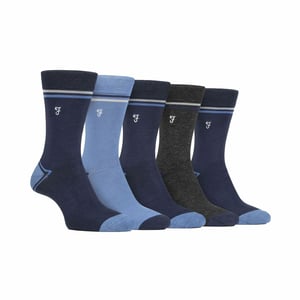 5-Pack Heren Bamboo Felgekleurde Gestreepte Sokken