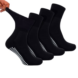 4-Pack Korte Bamboe Diabetessokken met Grips voor Heren en Dames