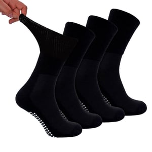4-Pack Bamboe Diabetessokken met Grip voor Mannen en Vrouwen