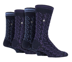 4-Pack Heren Katoenen Dress Sokken | Spirit Square Gebreide Sokken