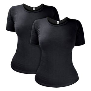 2-Pack Dames Korte Mouw Thermo Tops voor de Winter