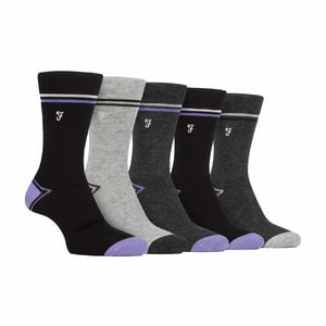 5-Pack Heren Bamboo Felgekleurde Gestreepte Sokken