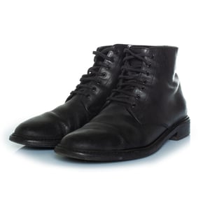 Zwarte leren veterschoenen tot enkel