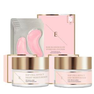 EGF Cell Effect dag Moistruseir + EGF Cell Effect nacht Moisturier + Rozenbloesem oogpads
