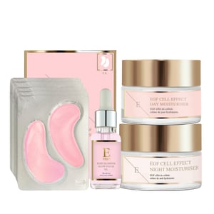 EGF Cell Effect dagcrème + EGF Cell Effect Nachtcrème + RoseBlossom oogkussentjes + Rozenbloesem Gezichtsolie