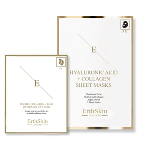 Hyaluronzuur & Collageen Masker - 3 vellen + Dubbel Collageen + Roos Hydrogel Oogkompressen 5 X 2