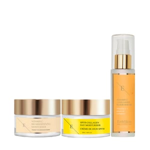 VITAMINE C + COLLAGEN ELIXIR SERUM 60ML + Vitamine C Bio Brightening Moisturiser 50ml +SPF 50 Collageen Dagcrème 50ml