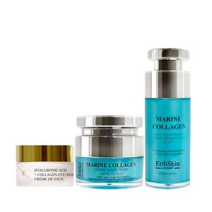 Marine Nachtcrème + Hyaluronzuur Oogcrème + Marine Collageen Nachtreparatieserum