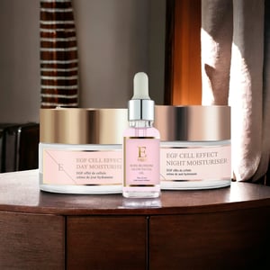 EGF Cel Effect Dag Moisturizer + EGF Cel Effect Nacht Moisturier + Rozenbloesem gezichtsolie 30ml