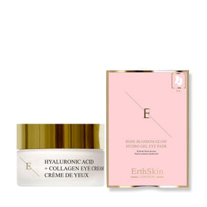 Hyaluronzuur + Collageen Pro Age Oogcrème 30ml + Rozenbloesem Glans Hydro-Gel Oogkompressen 5 X 2