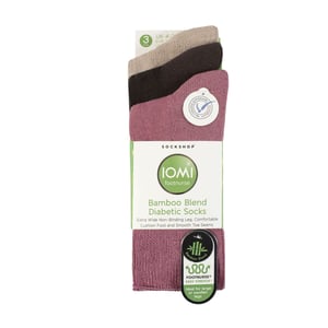 3-Pack Extra Brede Bamboe Diabetessokken voor Opgezette Benen