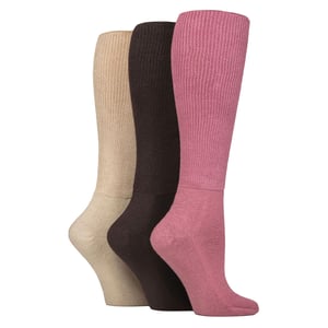 3-Pack Vrouwen Kniehoog Zachte Bamboe Diabetessokken
