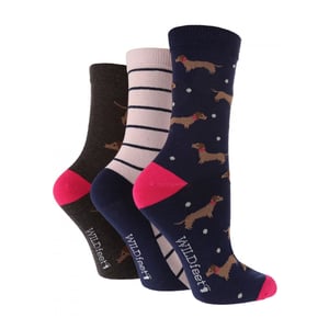 3-Pack Dames Jacquard Novelty Katoenen Sokken
