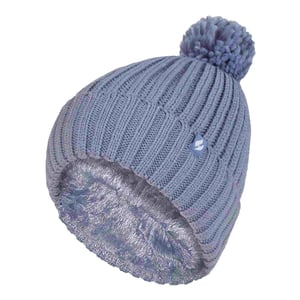 Dames Geribbelde Opgerolde Thermische Winter Pompon Beanie