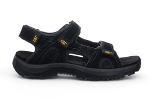 Caterpillar Heren Zwarte Leren Giles Trekking Sandalen