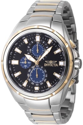 Invicta Sea Vulture 47821 Heren Horloge - Quartz Uurwerk - Roestvrij Staal met zwarte Wijzerplaat - 46mm