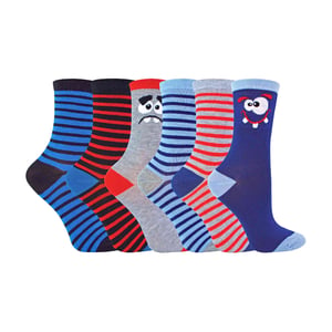6-Pack Jongens Funky Patroon Novelty Crew Sokken