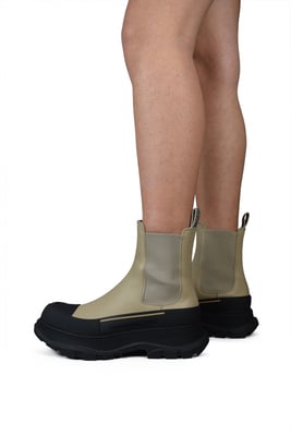 Alexander McQueen Tread Slick enkellaarzen beige