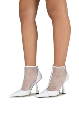 Jimmy Choo enkellaarzen Kix 100 wit