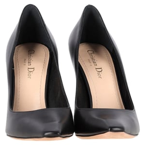 Christian Dior Vierkante Neus Pumps in Zwart Leer