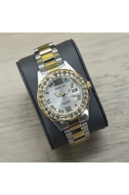 Invicta Pro Diver 20215 Dames Horloge - Quartz Uurwerk - Roestvrij Staal met zilveren Wijzerplaat - 38mm
