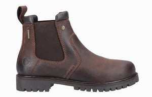 Cotswold Pamington Leren Damesschoenen Bruine Platte Chelsea Laarzen