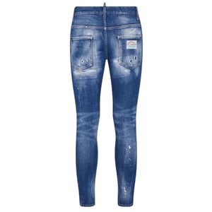 Dsquared2 Super Twinky Jean vervaagde versterkte gescheurde blauwe jeans