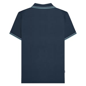 Lambretta Heren SS25 Houndstooth Big & Tall Poloshirt (Marineblauw)