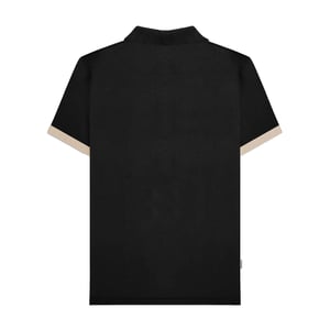 Lambretta Heren Vintage poloshirt met panelen (Zwart)