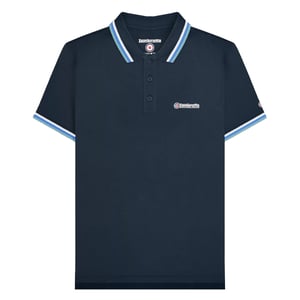 Lambretta Heren SS25 Triple Tipped Groot & Lang Poloshirt (Marine/wit/blauw/rookblauw)