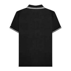 Lambretta Heren SS25 Tweekleurig Gestipt Groot & Lang Poloshirt (Zwart, Wit)