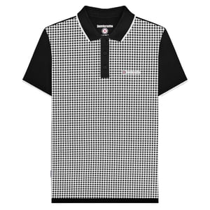 Lambretta Heren Gingham All-Over Print Big & Tall Polo Shirt (Zwart)